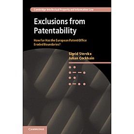 Exclusions from Patentability,Sterckx,Cambridge University Press,9781107542624,
