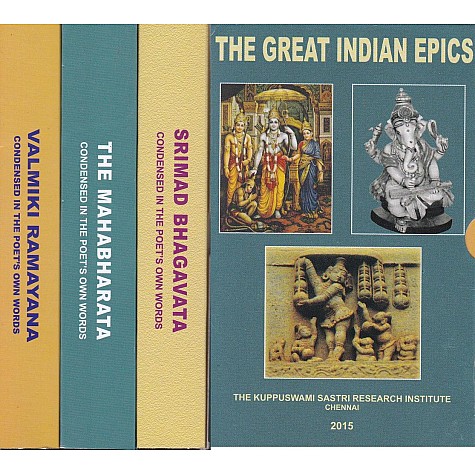 The Great Indian Epics {Set of Three books Srimad Bhagavata,Valimiki Ramayana and The Mahabharata (Condensed in the Poet's own words)}-9788100000383 The Great Indian Epics {Set of Three books Srimad Bhagavata,Valimiki Ramayana and The Mahabharata (Condensed in the Poet's own words)}-9788100000383